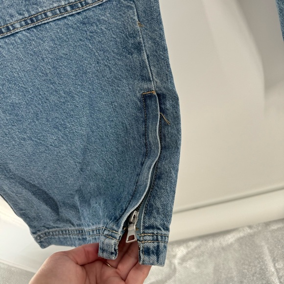 Free People CRVY Under Construction Utility Jeans Cargo Baggy Size 27 - Picture 6 of 11